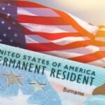 Bandeira dos EUA e green card